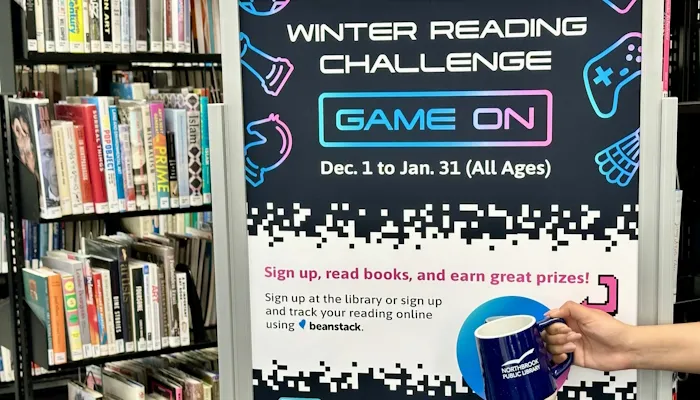 A photo of our Winter Reading poster