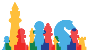 illustration of colorful chess pieces