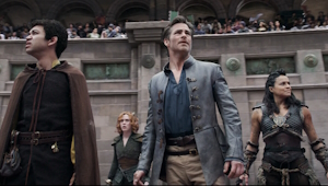 a scene from the film with the actors standing in a circlew