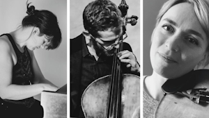 Three people playing instruments