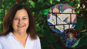 A photo of the artist smiling