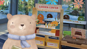 a teddy bear in the youth services department