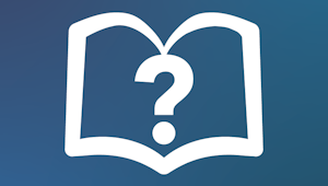 An open book with question mark in the middle