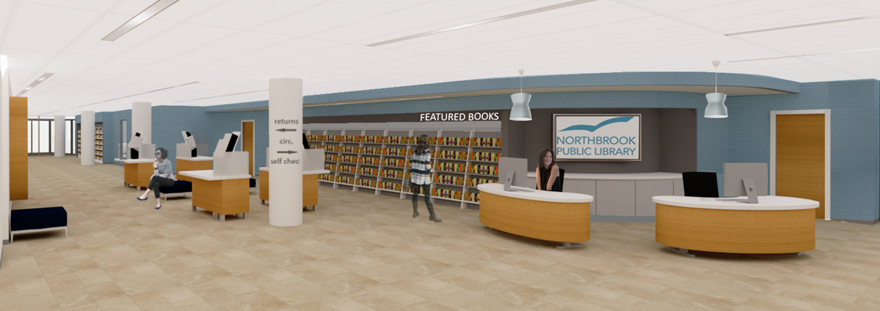 Rendering of the lobby from the east vestibule
