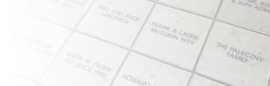 A photo of the bricks installed outside the library