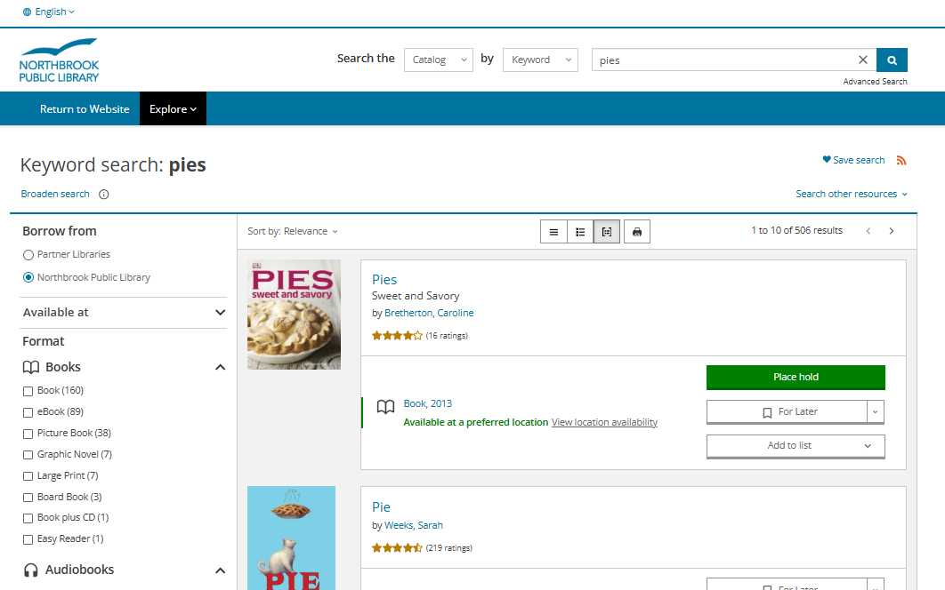 A photo of our new library catalog