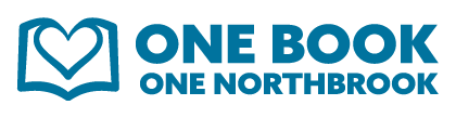 the one book one northbrook logo with a heart in an open book