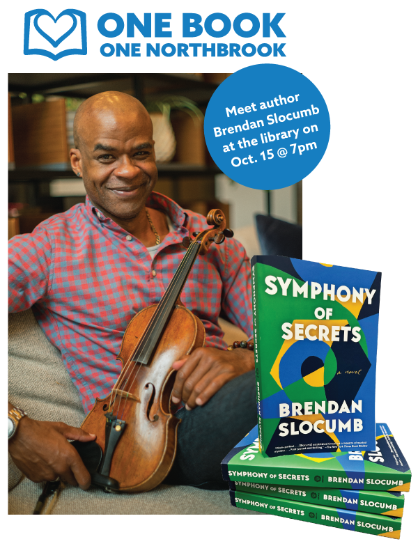 Author Brendan Slocumb with the book Symphony of Secrets