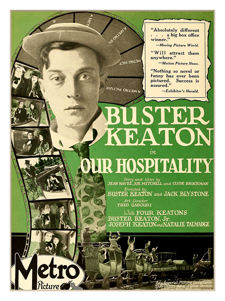 Buster Keaton wearing a straw hat