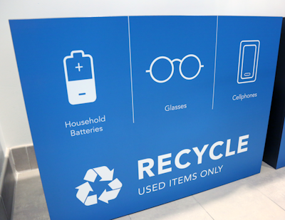The library's recycling station