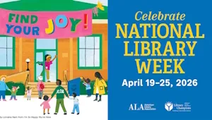 An illustration of a library to celebrate National Library Week