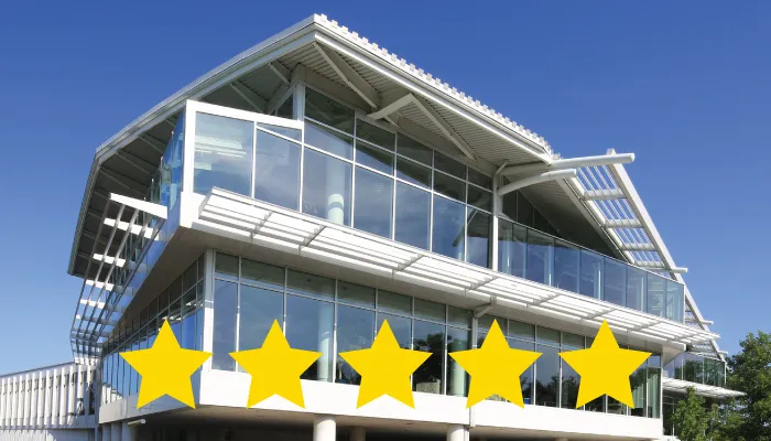 Photo of the library with 5 stars