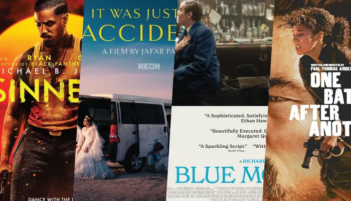 Movie posters from the four films